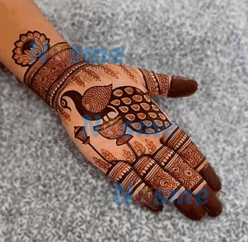 Arabic Peacock Mehndi Patterns